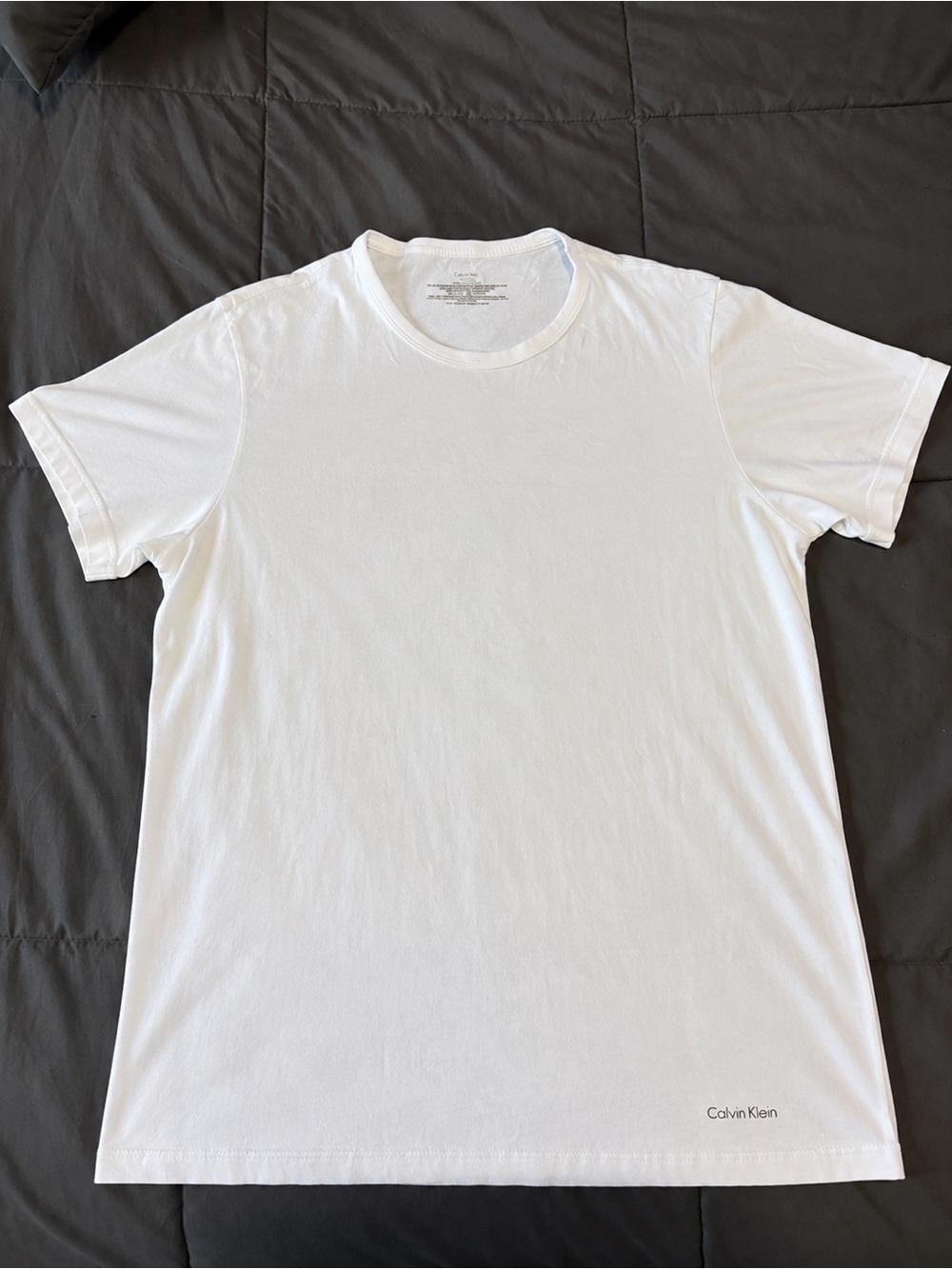 Calvin Klein Men’s White Crewneck Tee with Subtle Logo